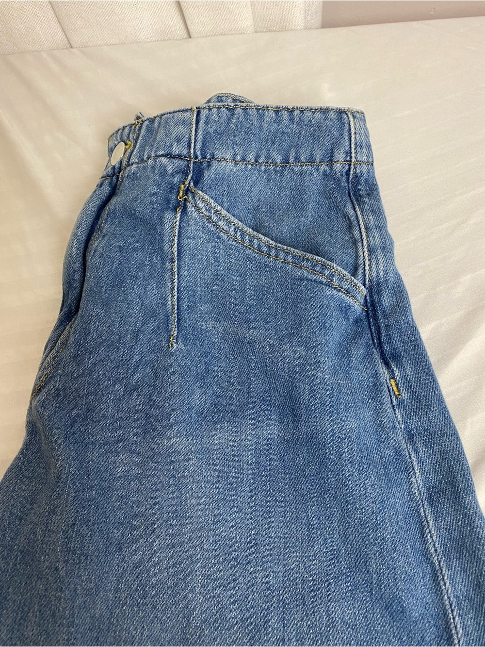Pilcro Wide-Leg Light Blue Denim Jeans - Picture 6 of 7